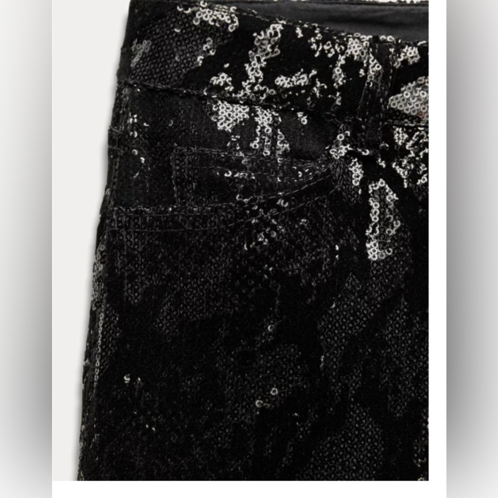 Zara Sequin Elegant Black Velvet Trousers NWT Size 28 US 6❣️ - Picture 8 of 8